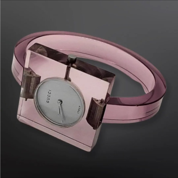 Gucci Vintage Manual Wind Retro Plexi Wrist Bangle Rare Watch - Picture 8 of 9